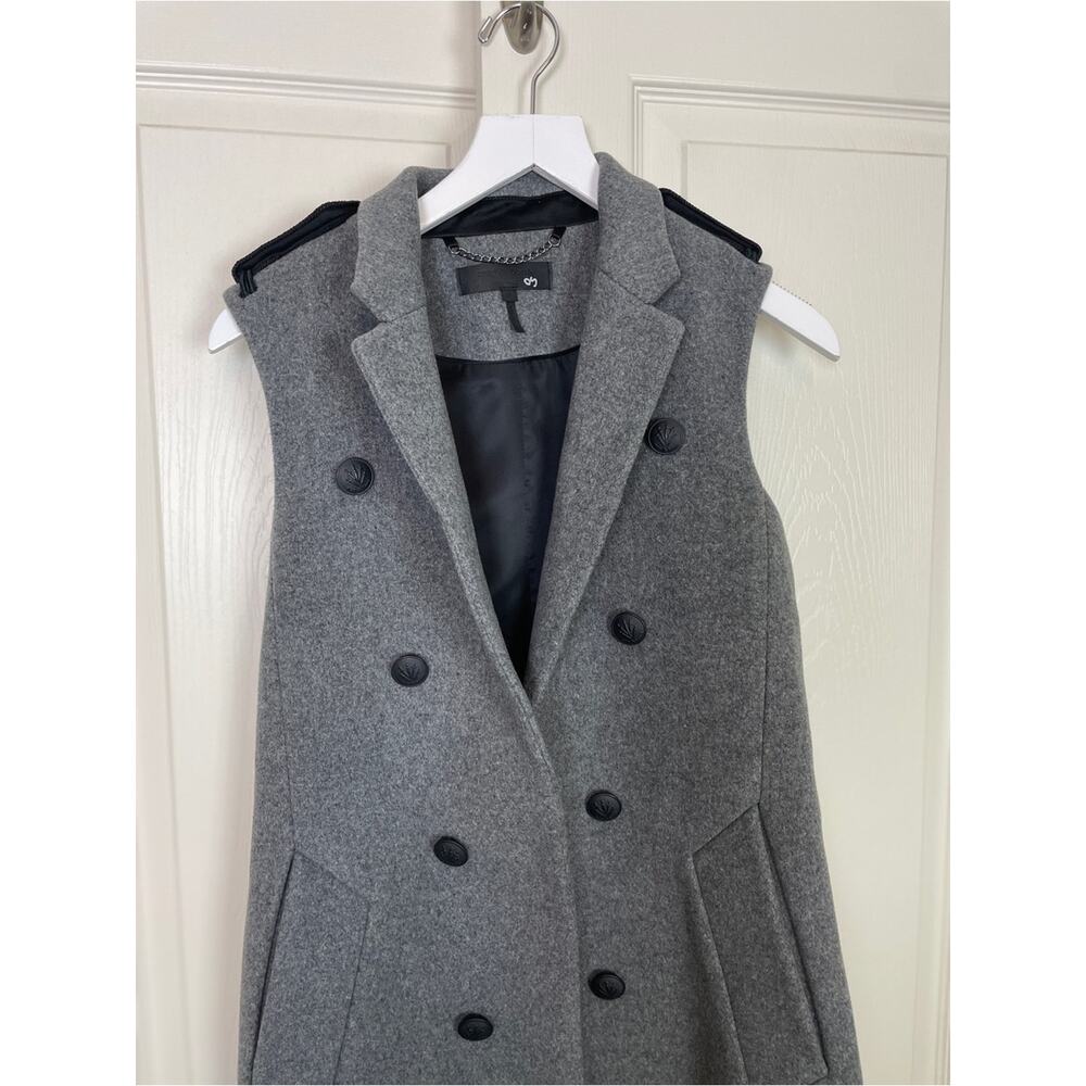 Rag & Bone Ashton Charcoal Gray Longline Wool Blend Vest Military Duster Sz 4 - Picture 3 of 10